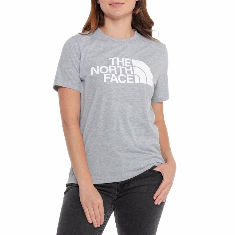 TNF Gray White Logo Front Graphic Half Dome Tri-Blend Short Sleeve Crew Tee